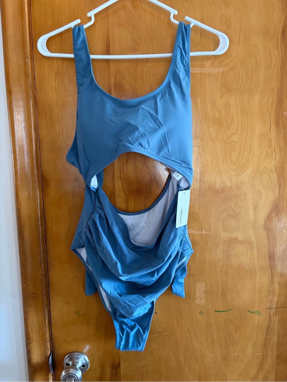 Blue One-Piece Cutout Swimsuit